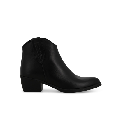 Stivaletto texano in morbida pelle nero 015004