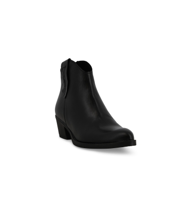 Stivaletto texano in morbida pelle nero 015004