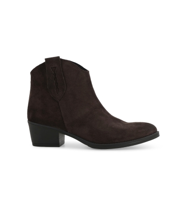 Stivaletto texano in morbida pelle scamosciato marrone 015004