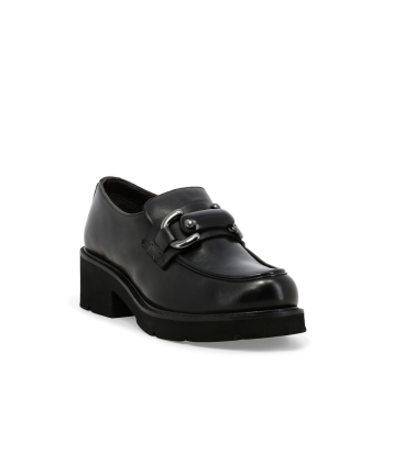Mocassino donna in pelle nero 034329z