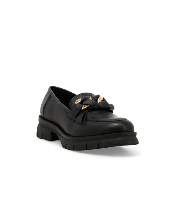 Mocassino donna in pelle nero 034340z