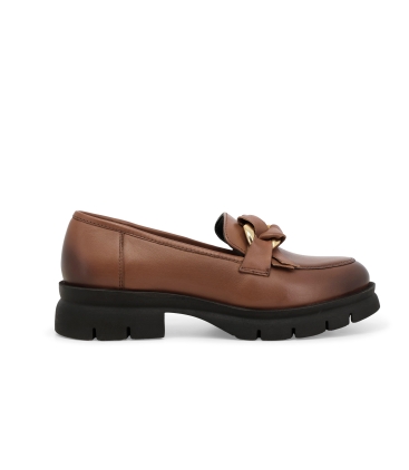 Mocassino donna in pelle cuoio 034340z