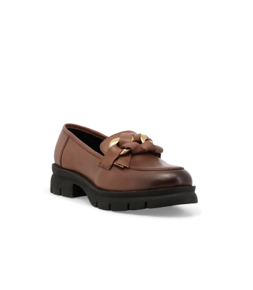 Mocassino donna in pelle cuoio 034340z