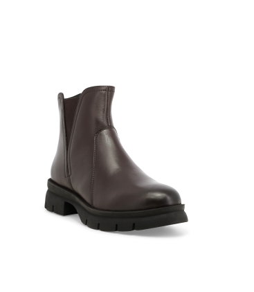 Stivaletto donna in pelle marrone 034345z