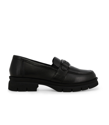 Mocassino donna in pelle nero 034353