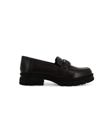 Mocassino donna in pelle marrone 034353