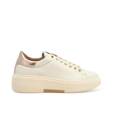 Sneakers donna in pelle beige 034372