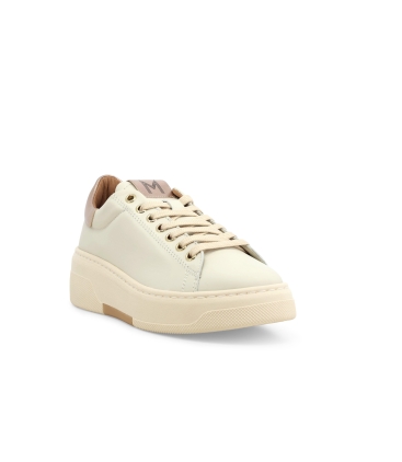 Sneakers donna in pelle beige 034372