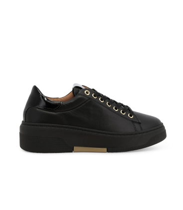 Sneakers donna in pelle nero 034372