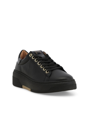 Sneakers donna in pelle nero 034372