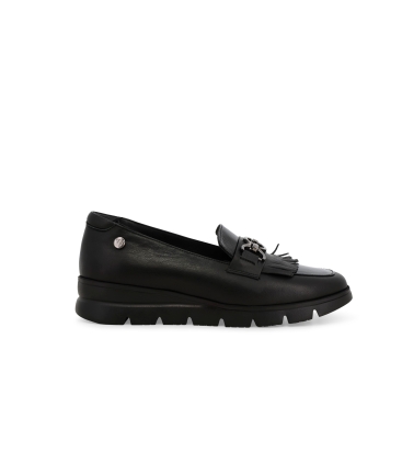Mocassino donna in pelle nero 055000z