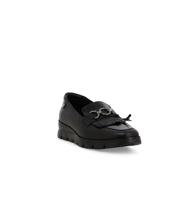 Mocassino donna in pelle nero 055000z
