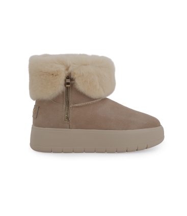 Stivaletto donna in camoscio ghiaccio con fodera in montone 093501 