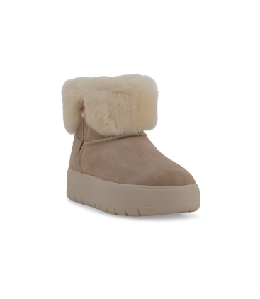 Stivaletto donna in camoscio ghiaccio con fodera in montone 093501 
