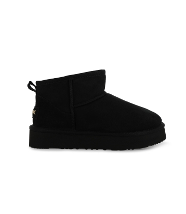 Stivaletto donna in camoscio nero con fodera in montone 093507