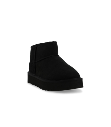 Stivaletto donna in camoscio nero con fodera in montone 093507