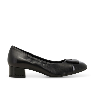 Décolleté donna in pelle e vernice nero a260