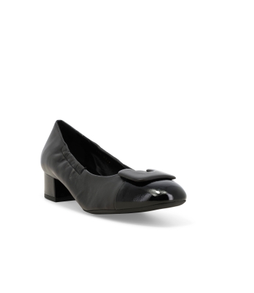 Décolleté donna in pelle e vernice nero a260