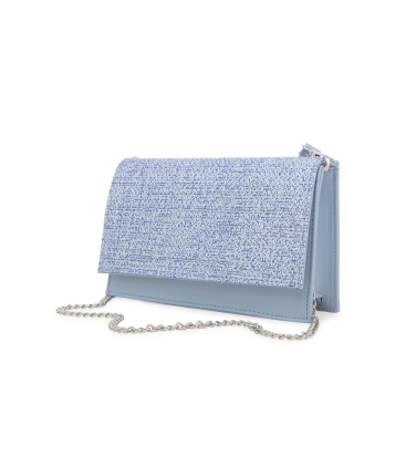 Borsa pochette con tracolla in tessuto rafia xeno alb013