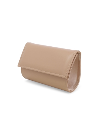 Borsa pochette con tracolla in pelle nappetta nude bj062