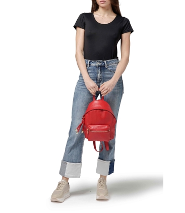Zaino donna in pelle rosso bor5356