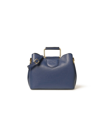 Borsa con tracolla in pelle blu bor565