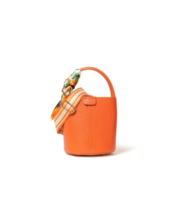 Borsa con tracolla in pelle arancio bor582