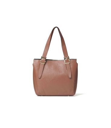 Borsa con tracolla in pelle marrone bor6272