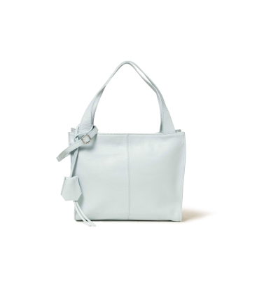 Borsa con tracolla in pelle celeste bor842