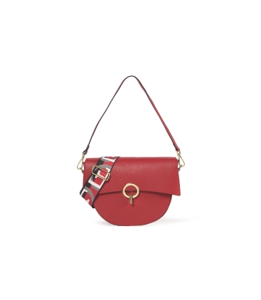 Borsa con tracolla in pelle rosso bor875