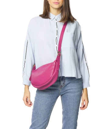 Borsa con tracolla in pelle porpora bor921