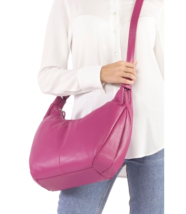 Borsa con tracolla in pelle porpora bor925