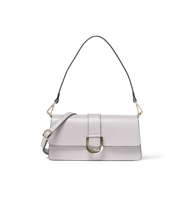 Borsa con tracolla in pelle rosa lavanda bor937