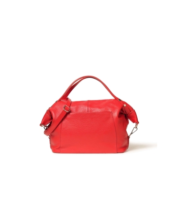 Tasche aus Leder mit Schulterriemen und Tragegriff Rot bor995