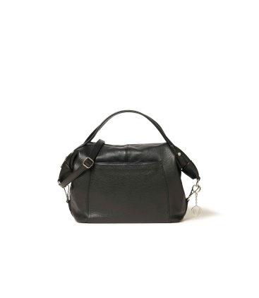 Borsa con manico o tracolla in pelle nero bor995