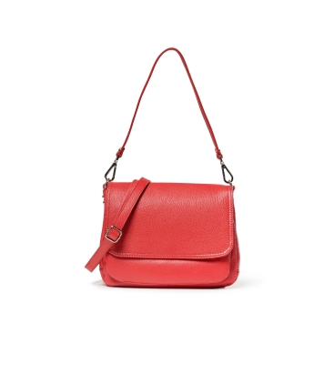 Borsa con tracolla in pelle rosso bor996