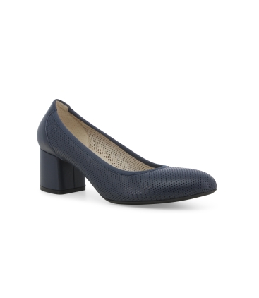 Damenpumps aus Leder Abyss Blue d106z