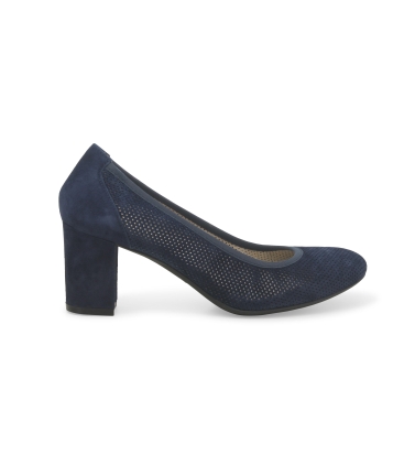 Décolleté donna in camoscio blu notte d116z