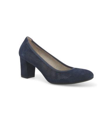 Décolleté donna in camoscio blu notte d116z