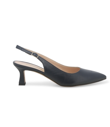 Décolleté donna slingback in pelle nappetta blu abyss d166z