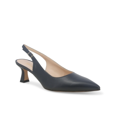 Décolleté donna slingback in pelle nappetta blu abyss d166z