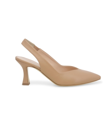 Décolleté donna slingback in pelle fondotinta d168q