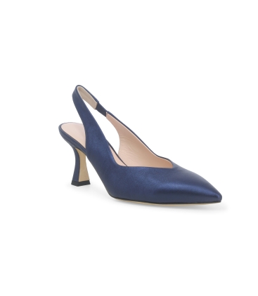D&eacute;collet&eacute; donna slingback in pelle blu abyss d168zv