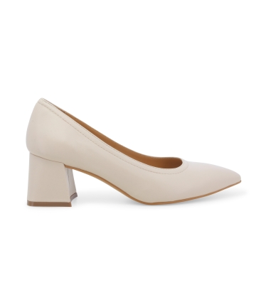 Damenpumps aus Leder Beige Kiss d175z