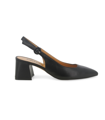 Décolleté donna slingback in pelle nero d179q