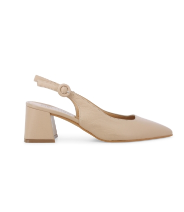 Décolleté donna slingback in pelle fondotinta d179q