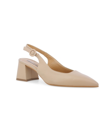 Décolleté donna slingback in pelle fondotinta d179q