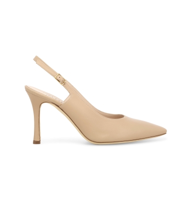 Décolleté donna slingback in pelle fondotinta d188q