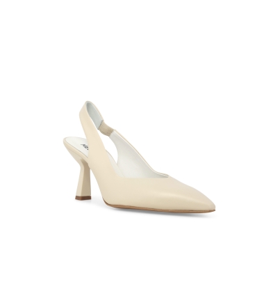 Décolleté donna slingback in pelle milk d193