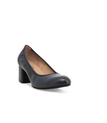 Décolleté donna in pelle blu notte d5096z